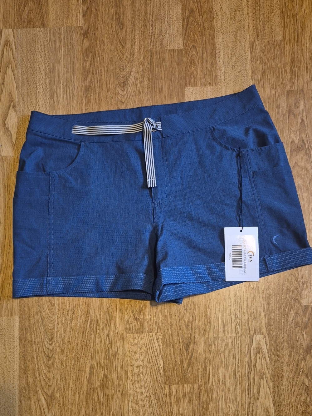 ZYIA Navy Blue Pull-String Bike Shorts
